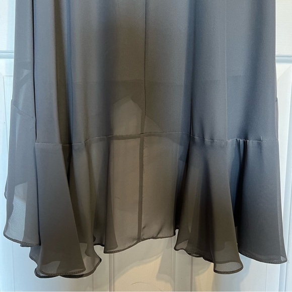 JJ House Women’s Lace Chiffon Ruffled High Low, Steel Grey Dress, #69 - Picture 15 of 16